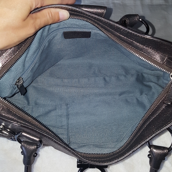 Salvatore Ferragamo metallic satchel handbag - Picture 7 of 8